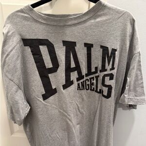 Palm Angels Light Gray Tee with Black Logo Men’s L